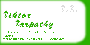 viktor karpathy business card